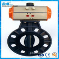 alibaba supplier dn150 pneumatic PVC body double flange price butterfly valve